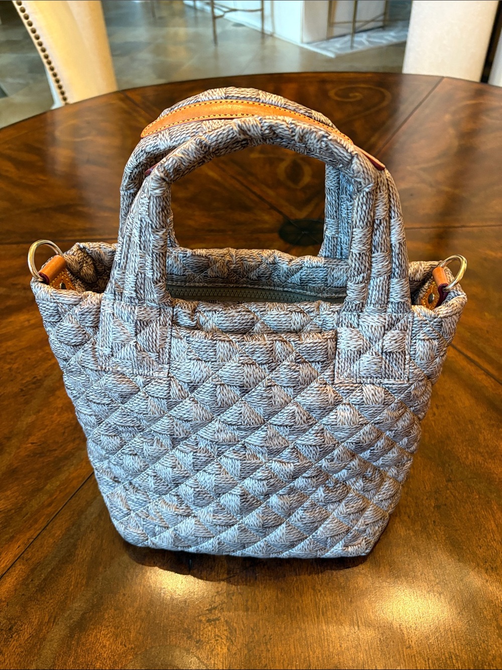 EUC MZ Wallace Metro Tote Deluxe - XS - Small Jute Pattern - orig $245 - Picture 5 of 11